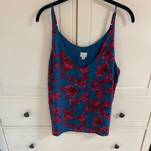 Floral Blue and Red Women's Top